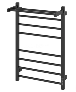 Полотенцесушитель электрический EWRIKA Пенелопа L2 80х50, черный матовый, с полкой